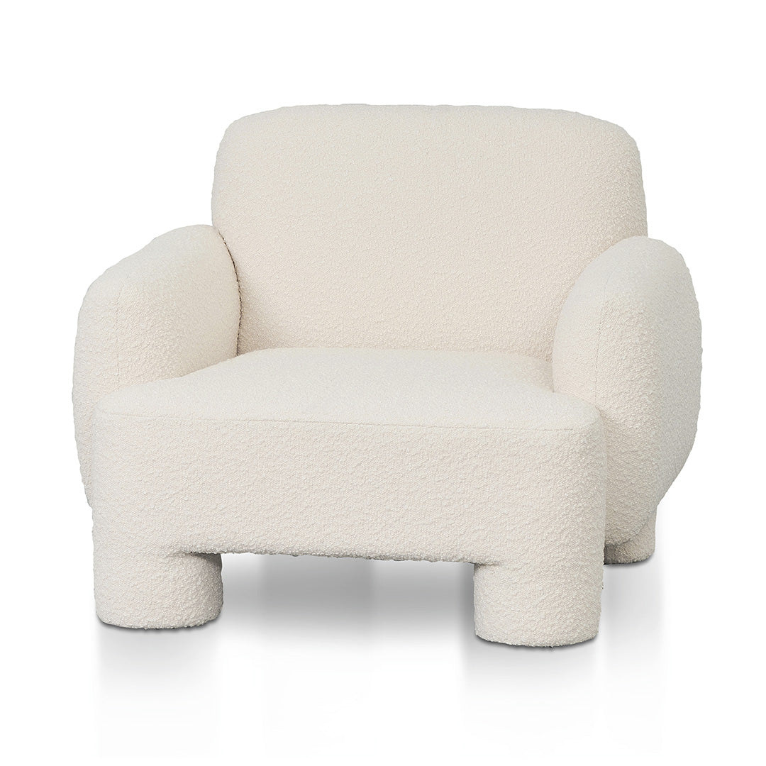 Armchair - Ivory White Boucle