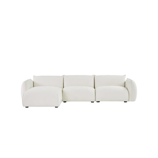 3 Seater Left Chaise Sofa - Beige