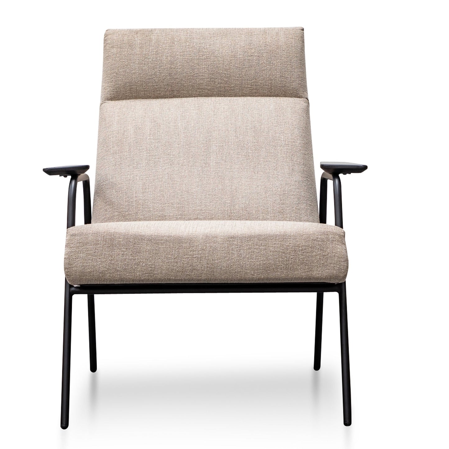 Fabric Armchair in Sand Grey - Black