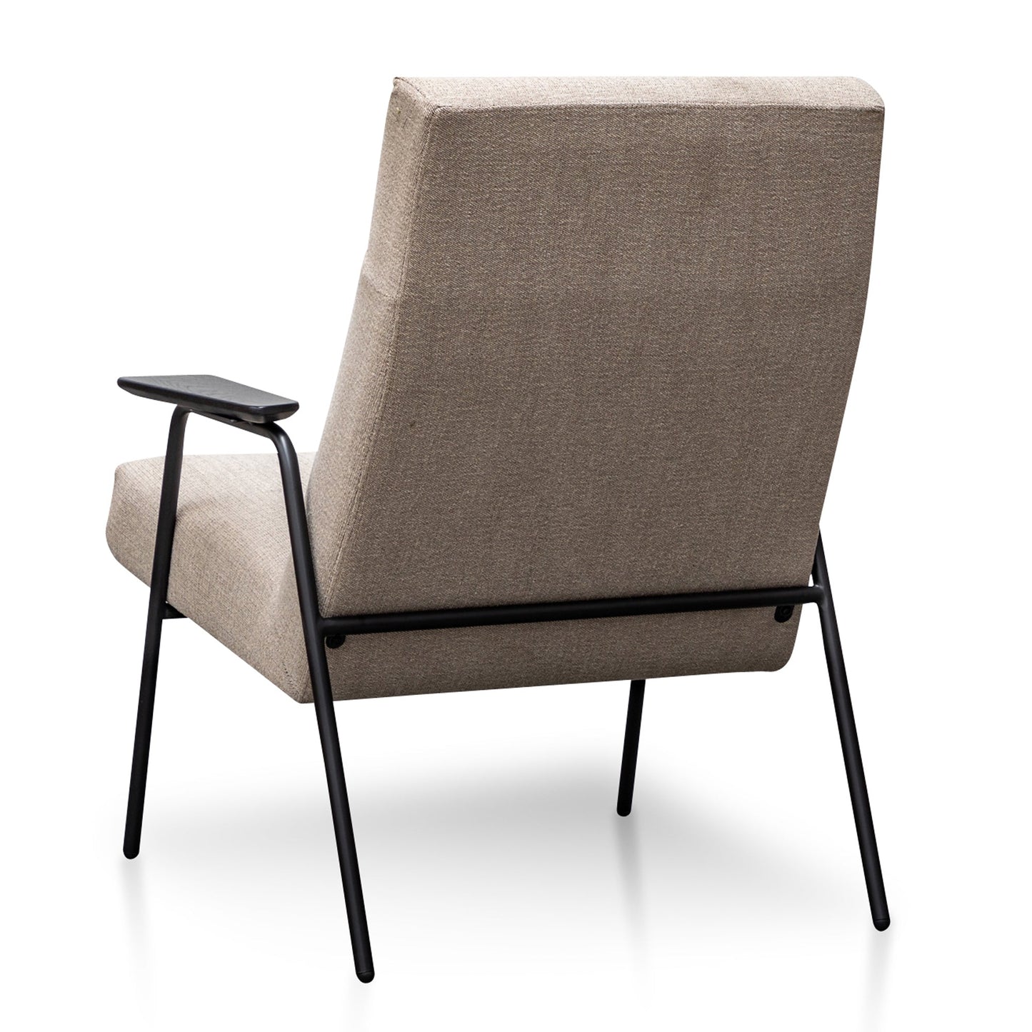 Fabric Armchair in Sand Grey - Black