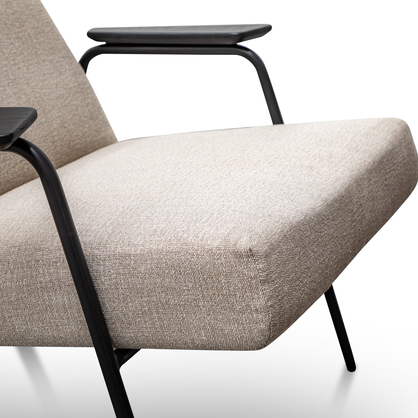 Fabric Armchair in Sand Grey - Black