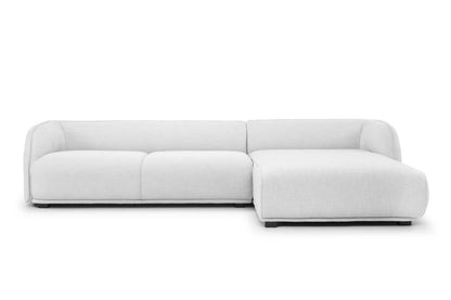 3 Seater Right Chaise Sofa - Light Texture Grey