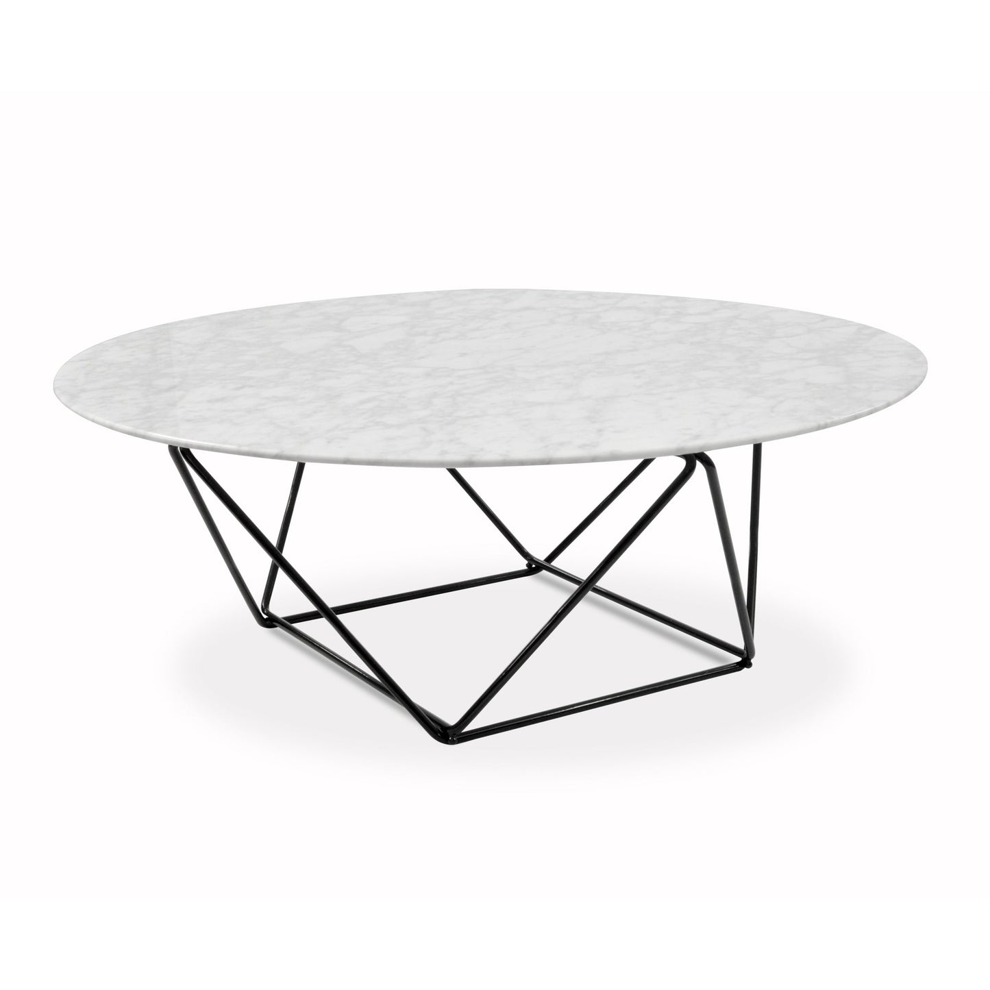 100cm Round Marble Coffee Table With Black Base