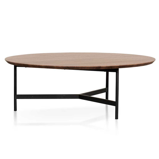 100cm Wooden Round Coffee Table - Walnut