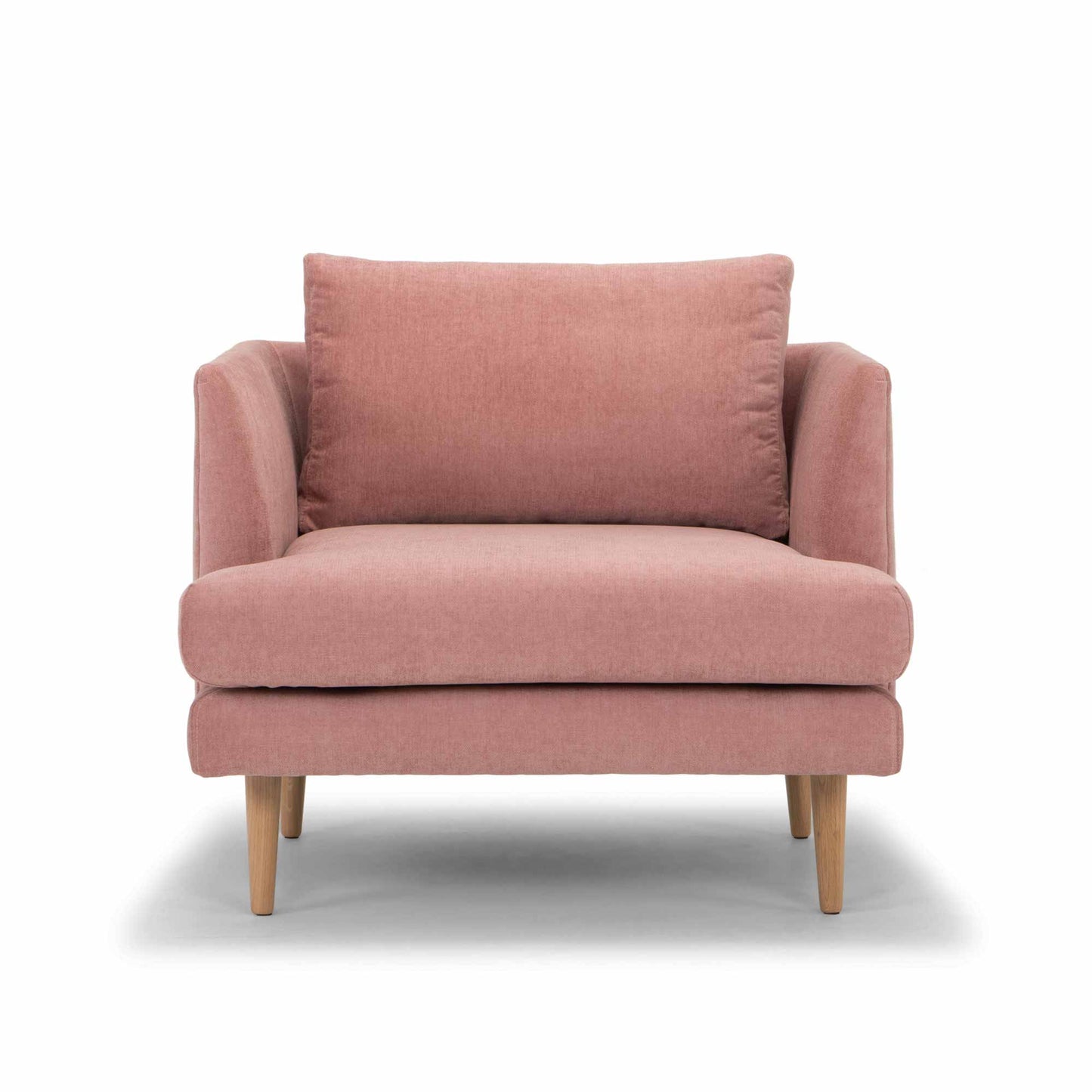 Armchair - Dusty Blush with Natural Legs