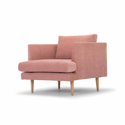 Armchair - Dusty Blush with Natural Legs