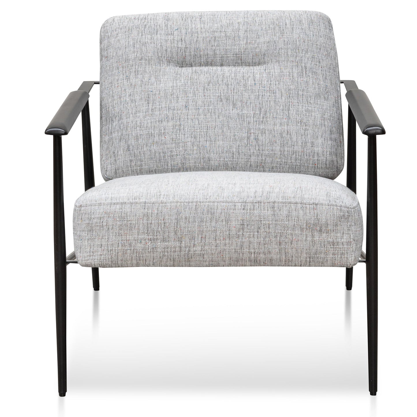 Fabric Armchair - Light Spec Grey - Black Legs