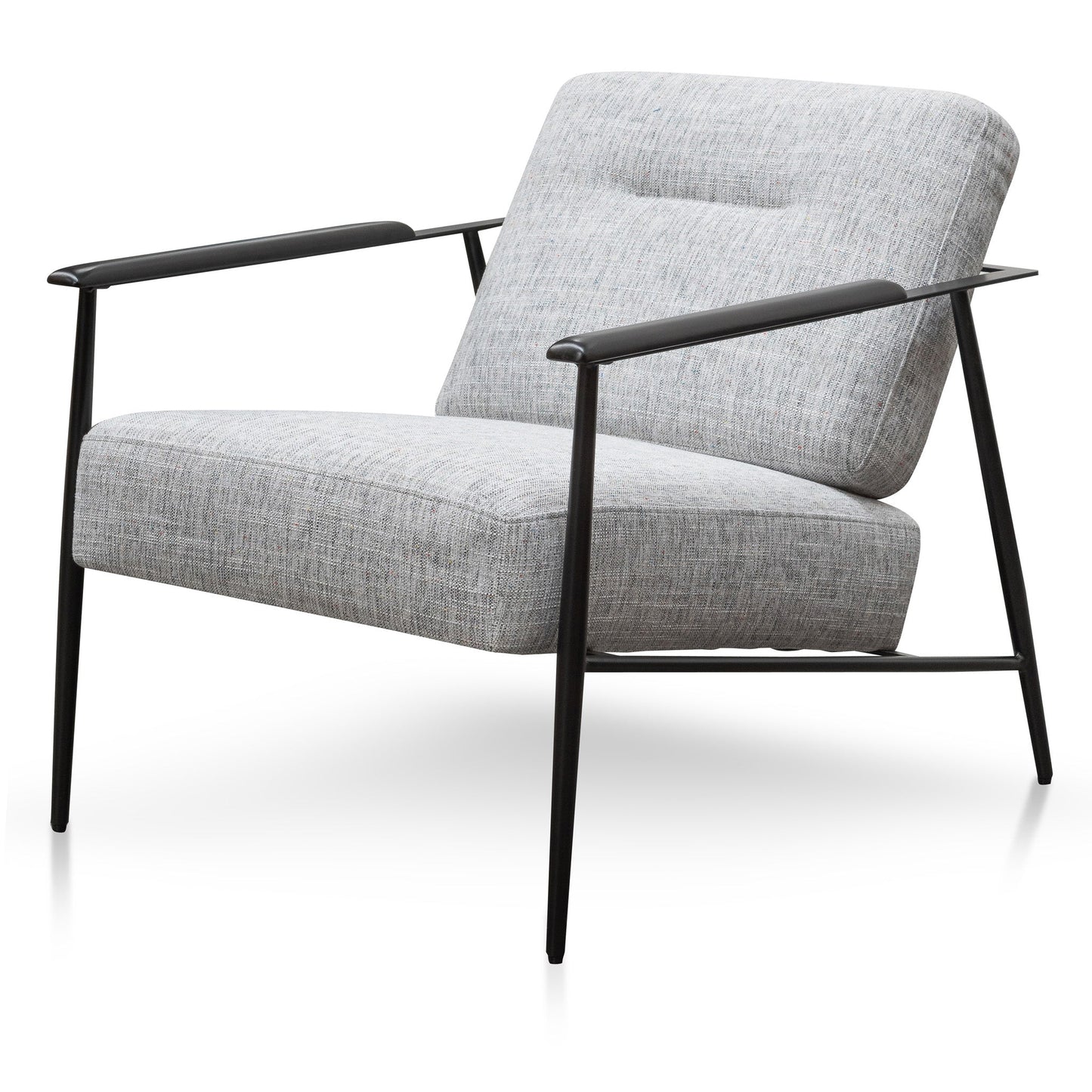 Fabric Armchair - Light Spec Grey - Black Legs