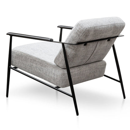 Fabric Armchair - Light Spec Grey - Black Legs