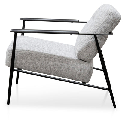 Fabric Armchair - Light Spec Grey - Black Legs