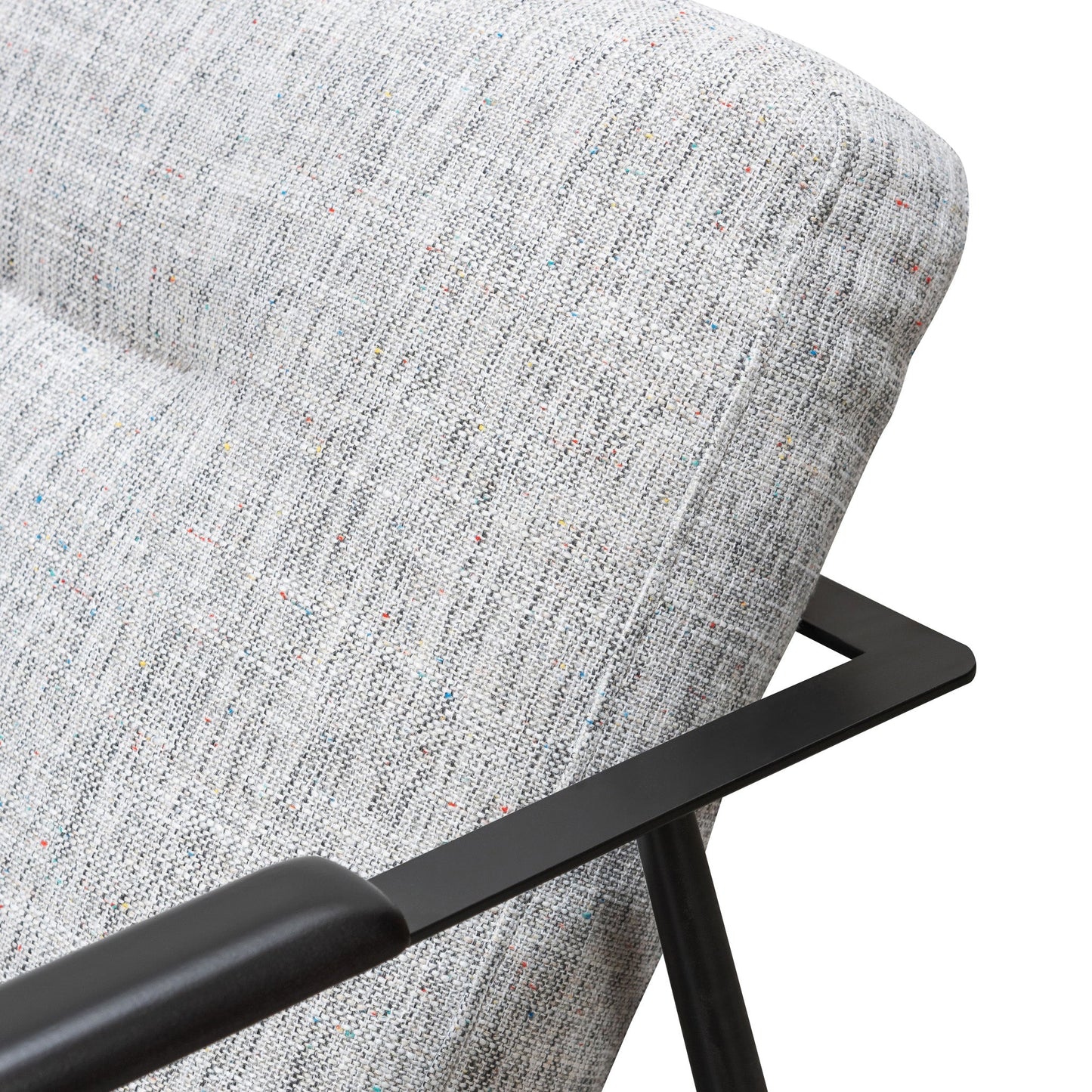 Fabric Armchair - Light Spec Grey - Black Legs