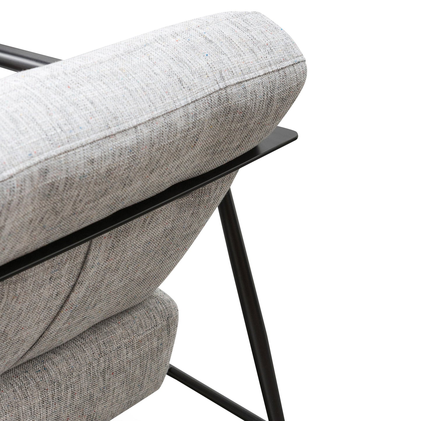 Fabric Armchair - Light Spec Grey - Black Legs