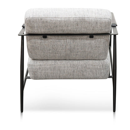 Fabric Armchair - Light Spec Grey - Black Legs