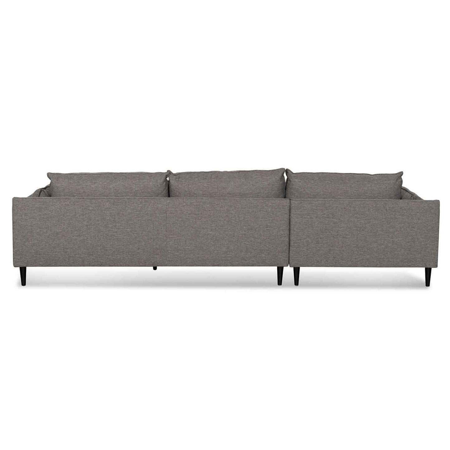 4 Seater Left Chaise Fabric Sofa - Graphite Grey