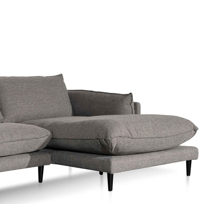 4 Seater Right Chaise Fabric Sofa - Graphite Grey