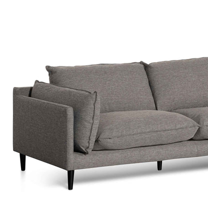 4 Seater Right Chaise Fabric Sofa - Graphite Grey