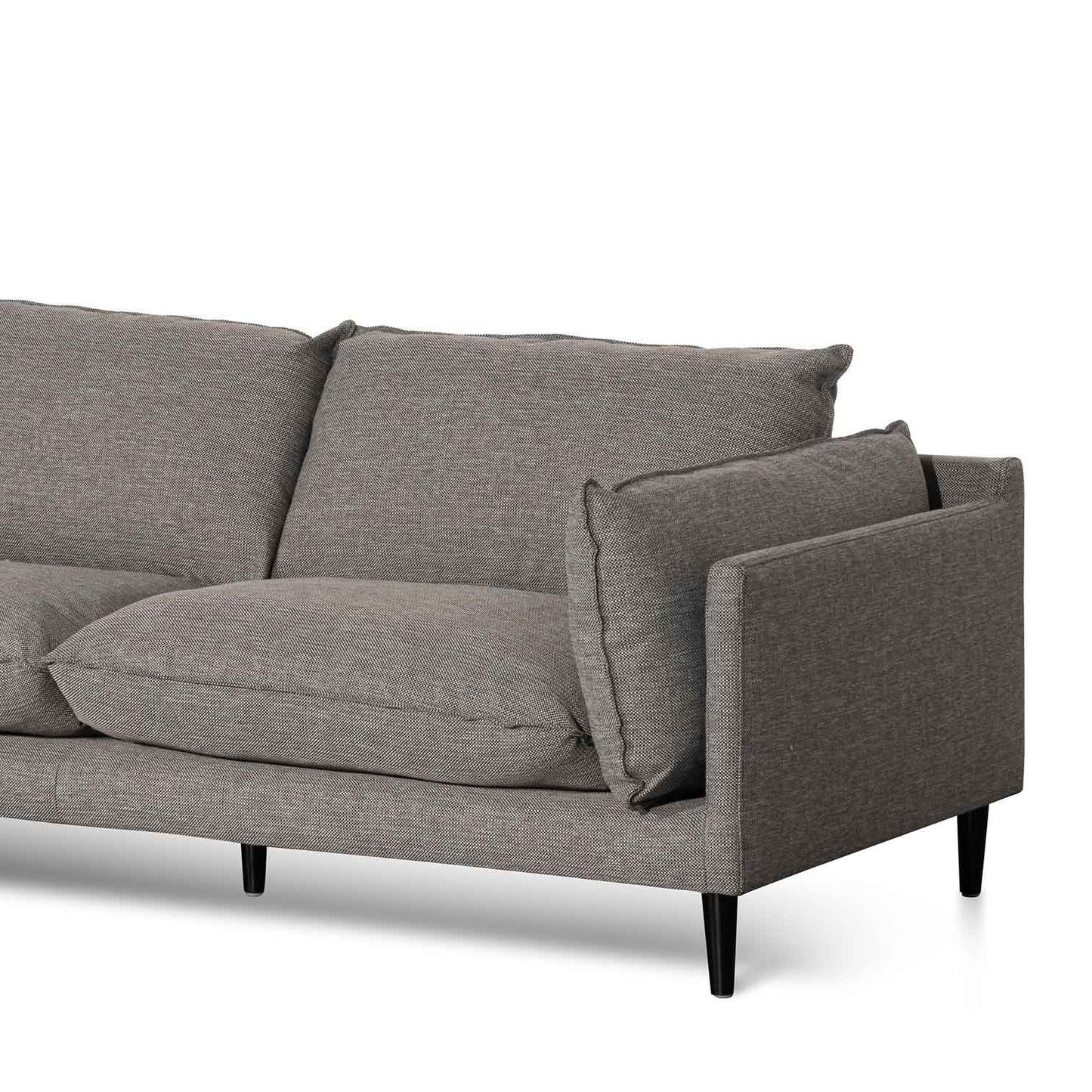 4 Seater Left Chaise Fabric Sofa - Graphite Grey