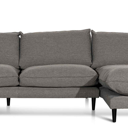 4 Seater Right Chaise Fabric Sofa - Graphite Grey