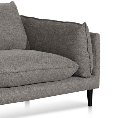 4 Seater Left Chaise Fabric Sofa - Graphite Grey