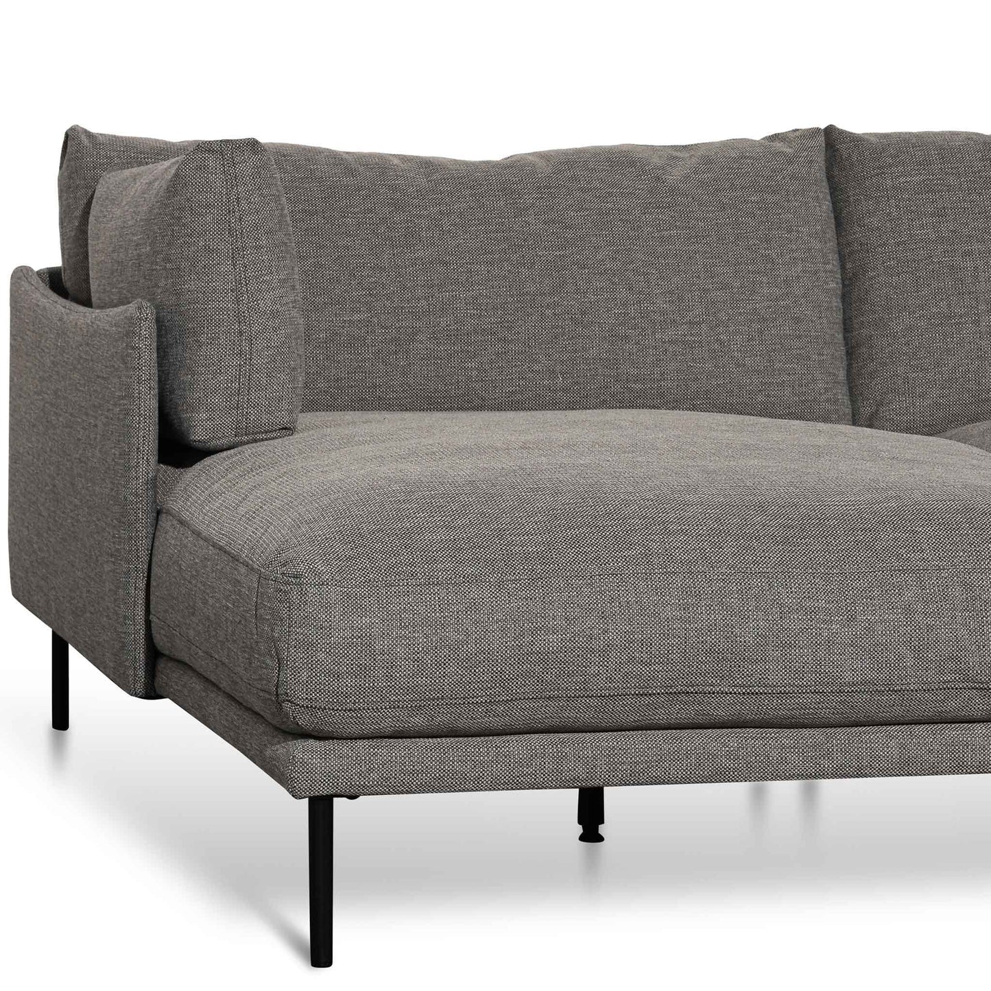 4 Seater Left Chaise Fabric Sofa - Graphite Grey