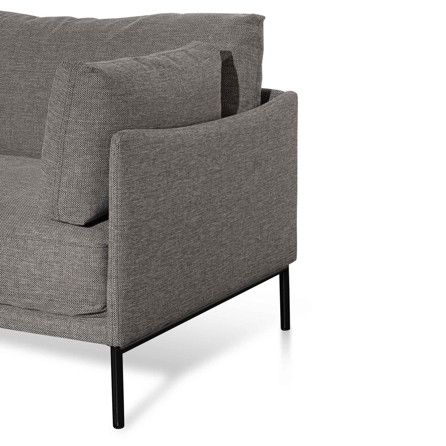 4 Seater Left Chaise Fabric Sofa - Graphite Grey