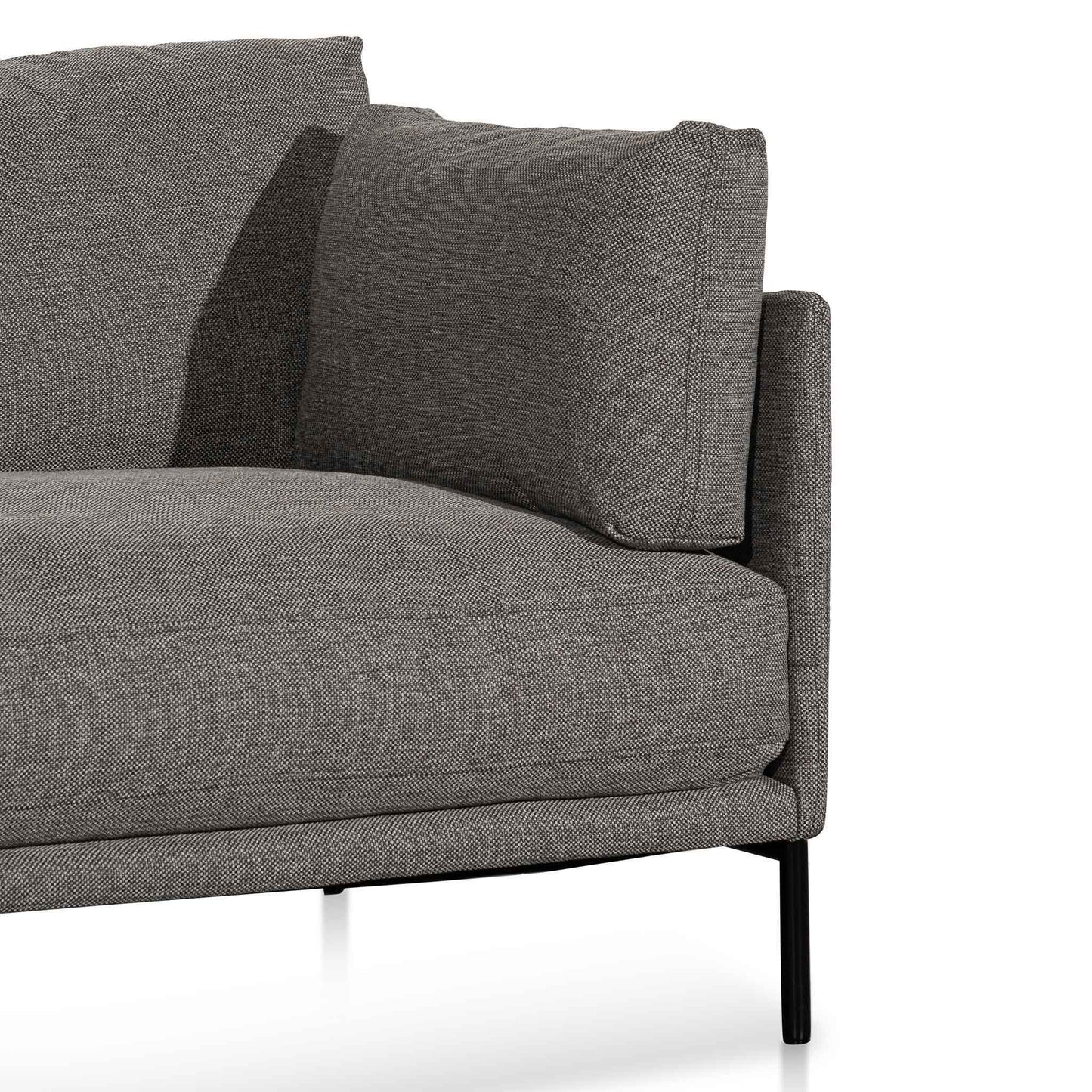 4 Seater Left Chaise Fabric Sofa - Graphite Grey