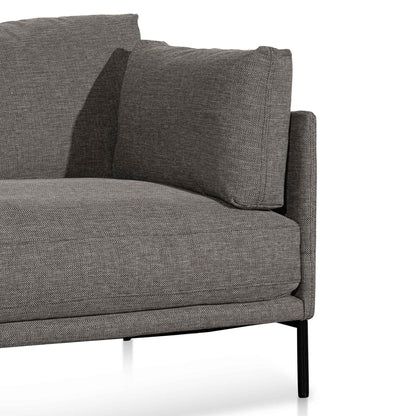 4 Seater Left Chaise Fabric Sofa - Graphite Grey