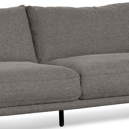 4 Seater Left Chaise Fabric Sofa - Graphite Grey