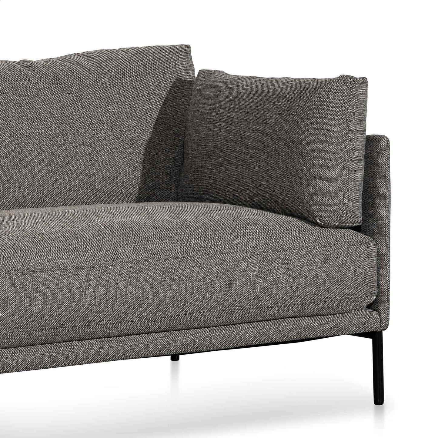 4 Seater Left Chaise Fabric Sofa - Graphite Grey