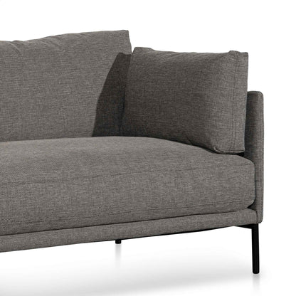 4 Seater Left Chaise Fabric Sofa - Graphite Grey