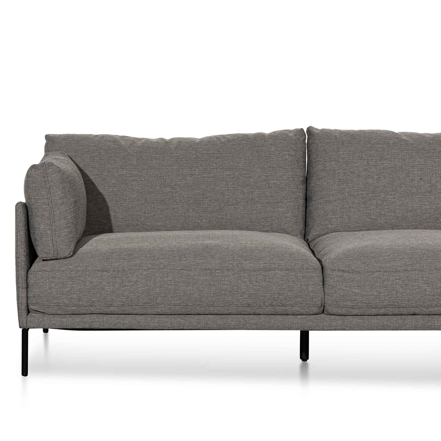 4 Seater Right Chaise Fabric Sofa - Graphite Grey