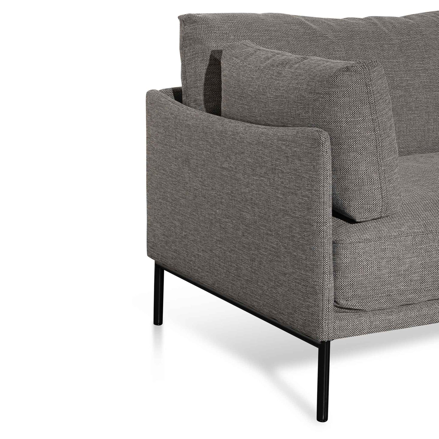 4 Seater Right Chaise Fabric Sofa - Graphite Grey