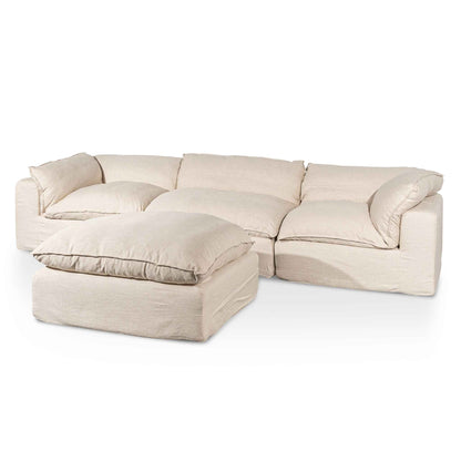 Fabric Corner Sofa - Linen Sand