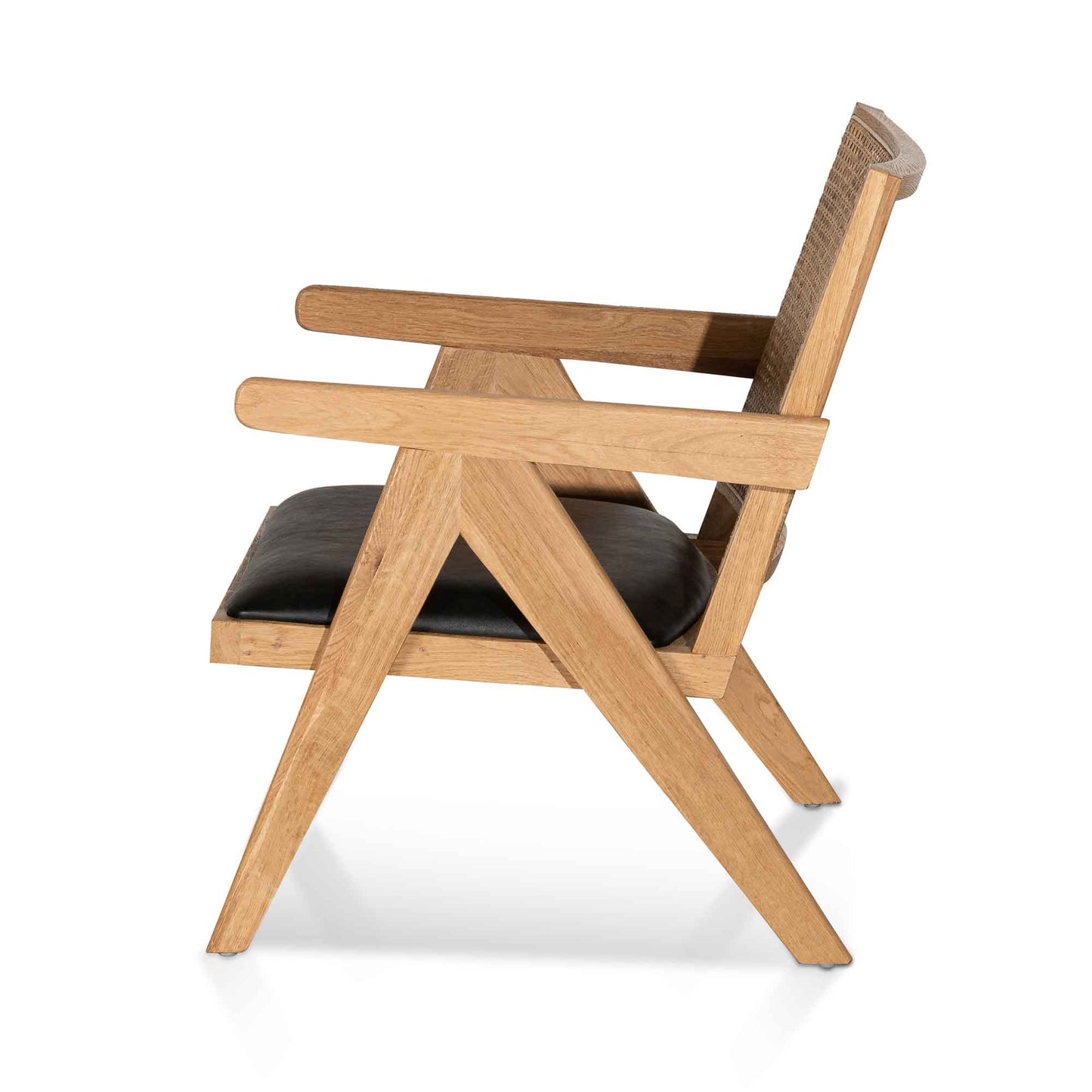 Rattan Armchair - Distress Natural and Black Seat