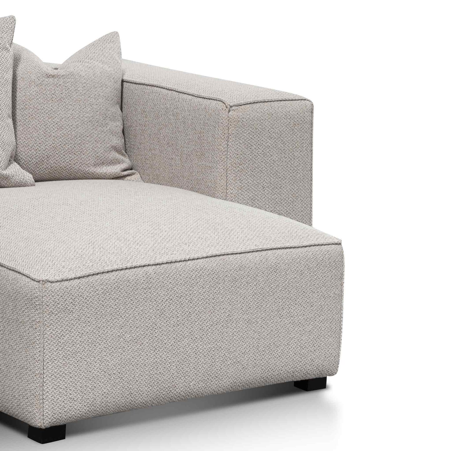 3 Seater Right Chaise Fabric Sofa - Sterling Sand