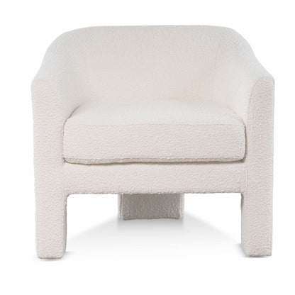 Fabric Armchair - Ivory White Boucle