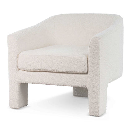 Fabric Armchair - Ivory White Boucle