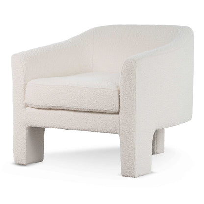 Fabric Armchair - Ivory White Boucle