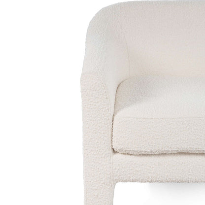 Fabric Armchair - Ivory White Boucle