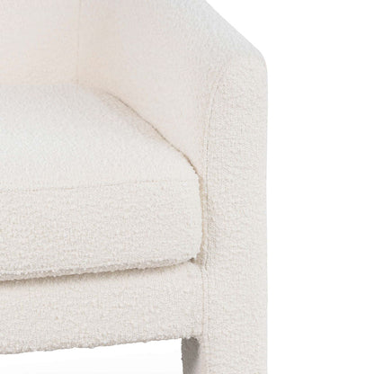 Fabric Armchair - Ivory White Boucle