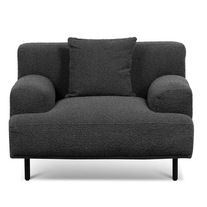 Armchair - Charcoal Boucle with Black Legs