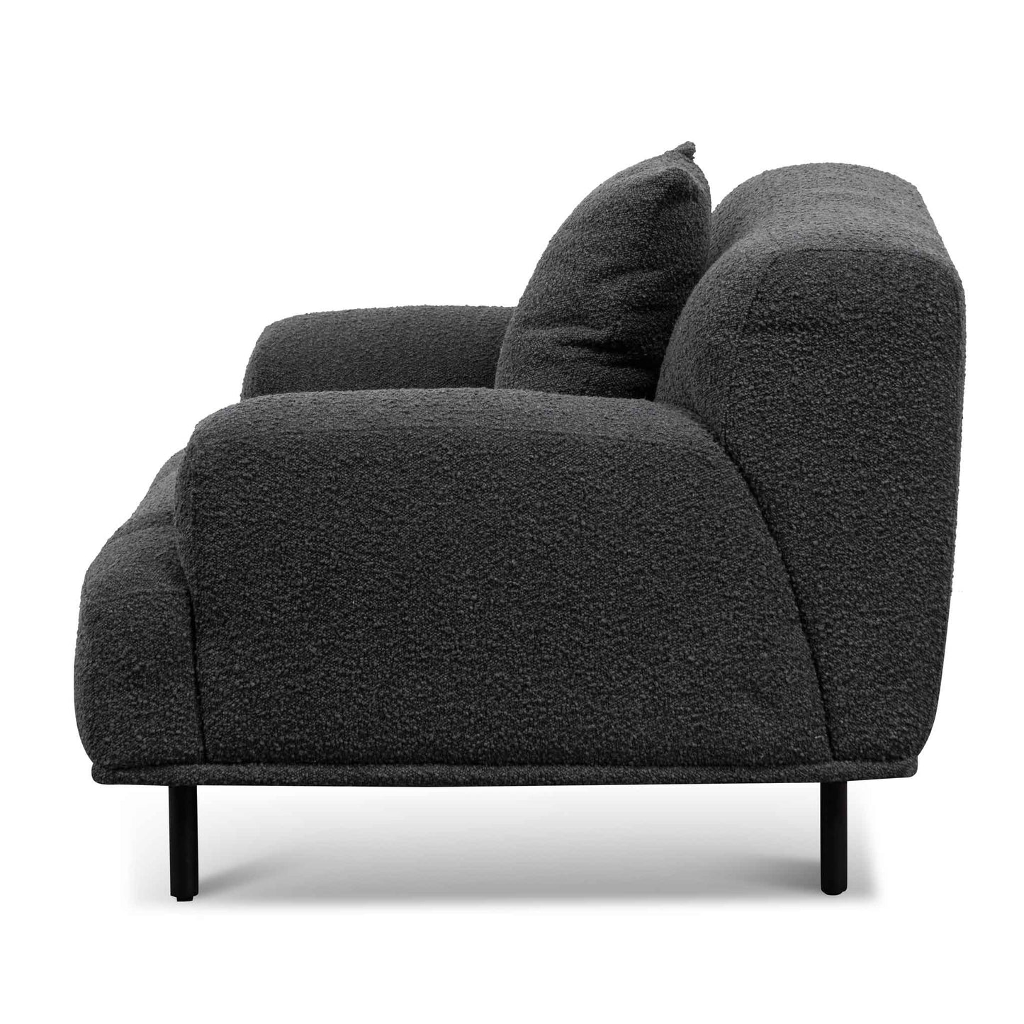 Armchair - Charcoal Boucle with Black Legs