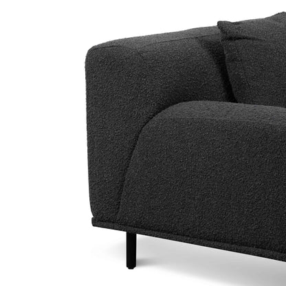 Armchair - Charcoal Boucle with Black Legs