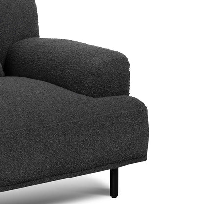 Armchair - Charcoal Boucle with Black Legs