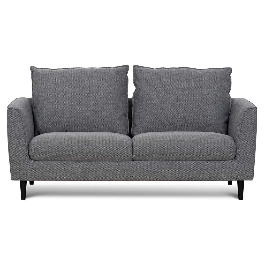 2 Seater Fabric Sofa - Graphite Grey with Black Leg