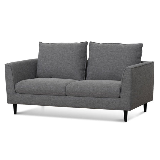 2 Seater Fabric Sofa - Graphite Grey with Black Leg