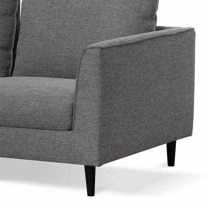 2 Seater Fabric Sofa - Graphite Grey with Black Leg