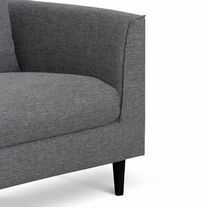 2 Seater Fabric Sofa - Graphite Grey with Black Leg