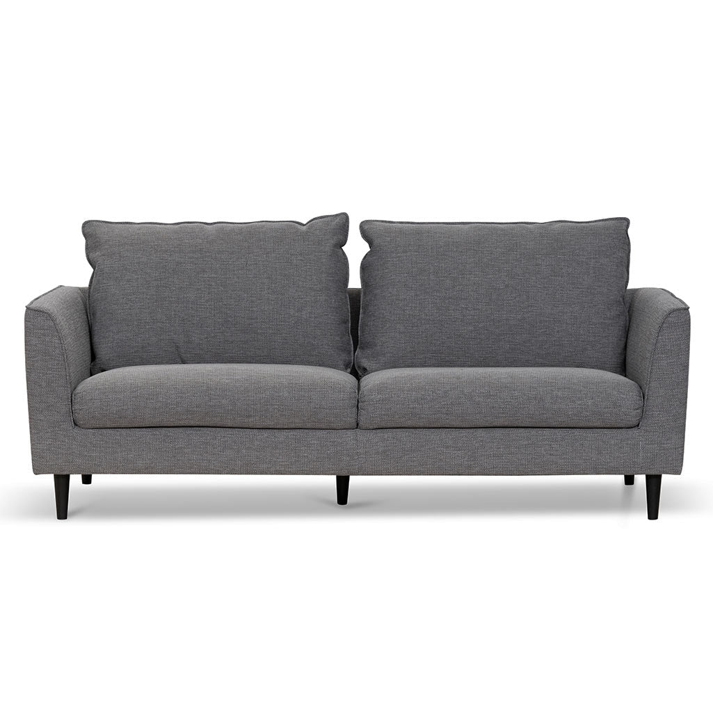 3 Seater Fabric Sofa - Graphite Grey with Black Leg