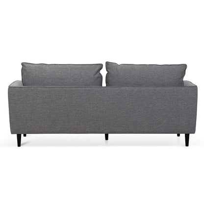 3 Seater Fabric Sofa - Graphite Grey with Black Leg